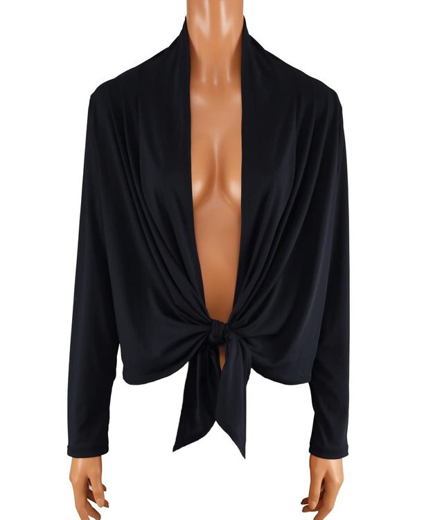 San-ai Resort（三愛水着楽園） 【UPF50＋】ショート丈羽織り　M・L【San-ai Resort（サンアイリゾート）】 ブラック