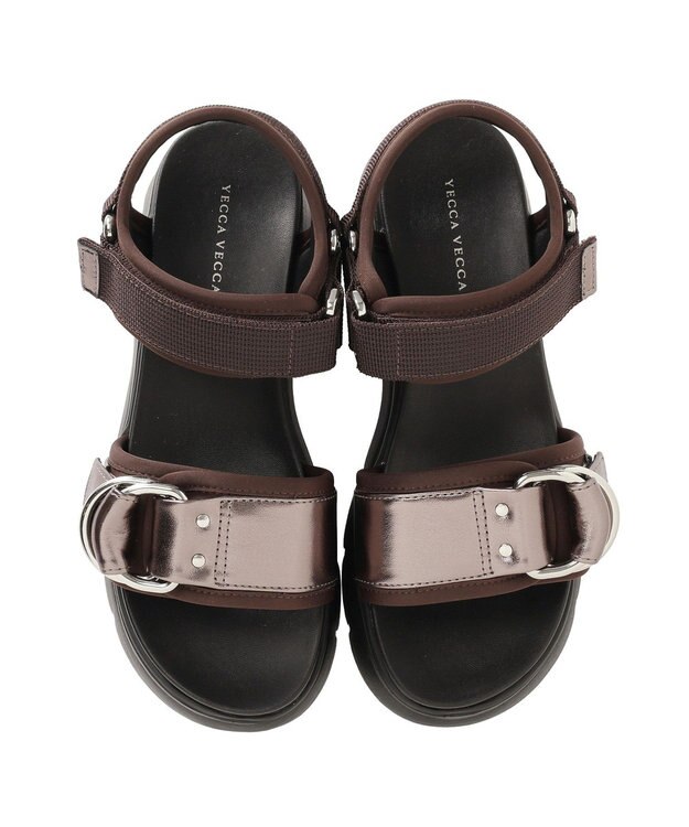 YECCA VECCA バックルスポーツサンダル Brown