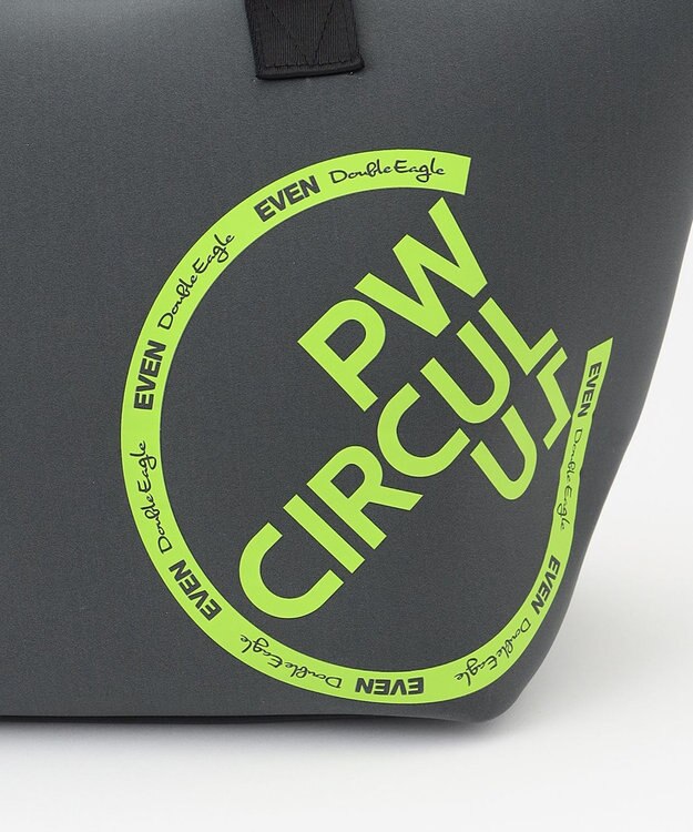 PW CIRCULUS 【EVEN・Double Eagleコラボ】サークルロゴ トートバック クラッチバッグ付き ライトグレー×ライム