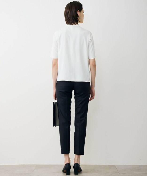 ICB L ストレッチジョーゼット ラッフルディテールブラウス オフホワイト