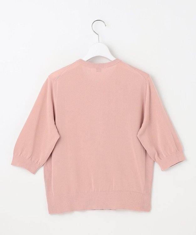 J.PRESS LADIES 【洗える・抗菌防臭】COTTON ACETATE DRY クルーネック カーディガン ピンク系