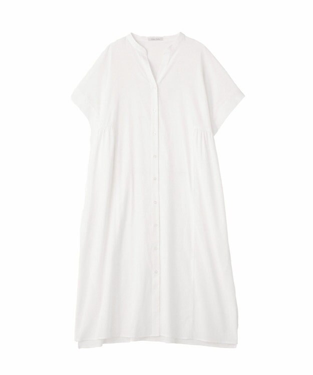 Green Parks 半袖シアースキッパーシャツワンピース Off White