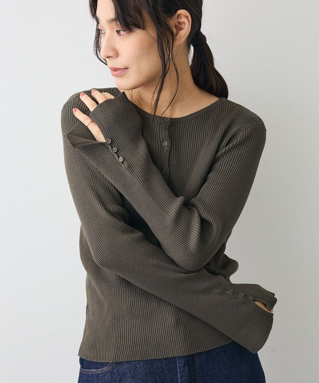 CRAFT STANDARD BOUTIQUE ヘンリーネック袖フレアプルオーバー Gray