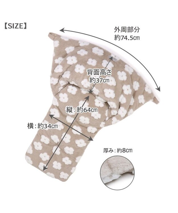 PET PARADISE ペットパラダイス 遠赤外線 ボアカート用クッション 《お花柄》 ベージュ