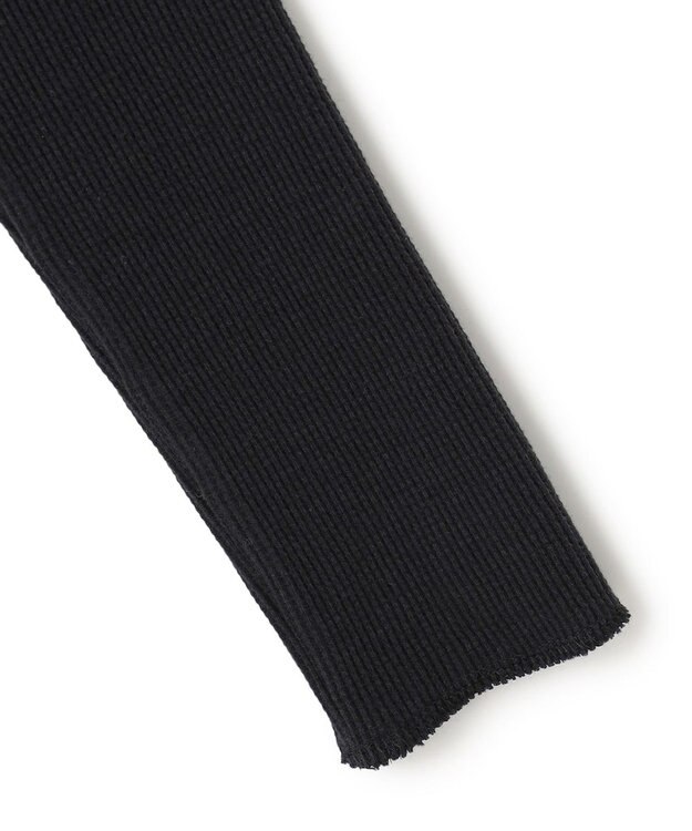 BEIGE， 【洗える】GLOBE / コットンリブ前後2WAYカットソー Black