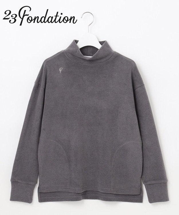 23区GOLF 【23Fondation/WOMEN】【吸湿発熱】モックネック プルオーバー グレー系