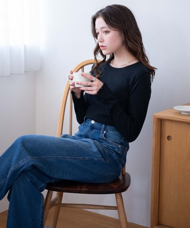 WEGO ソフトタッチクルーネックロンT ブラック