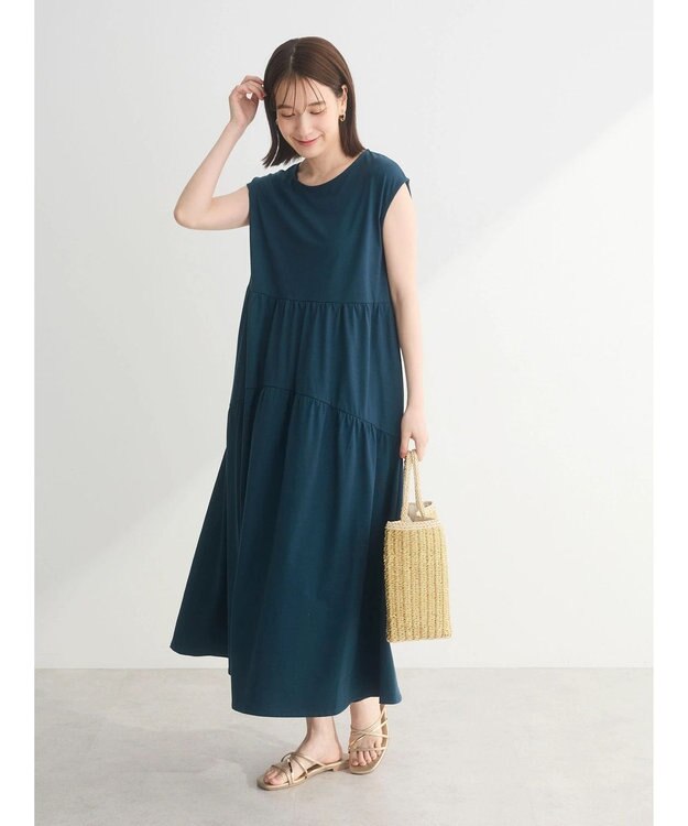 Green Parks ・ＳＵＧＡＲ　ＳＰＯＯＮ【ＣＯＯＬ】フレンチキリカエワンピ Dark Green