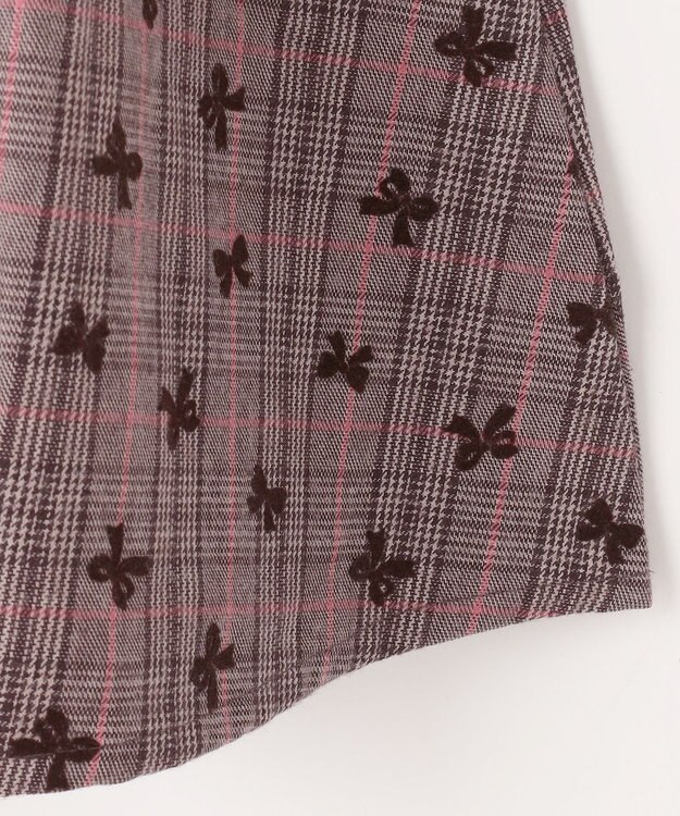 ANY KIDS チェック柄 ドッキング ワンピース ピンク