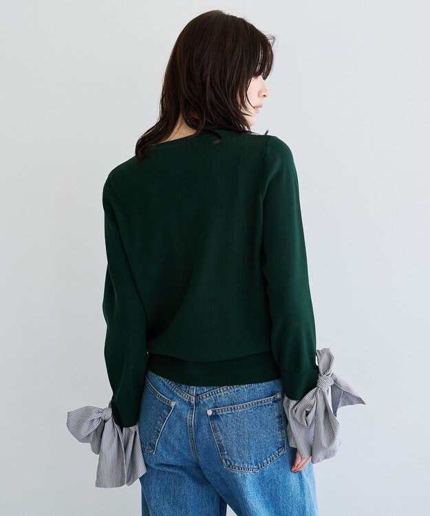 YECCA VECCA 2way袖リボンカーディガン Green