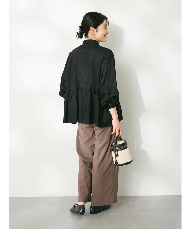 CRAFT STANDARD BOUTIQUE ペプラムブラウス（長袖） Black