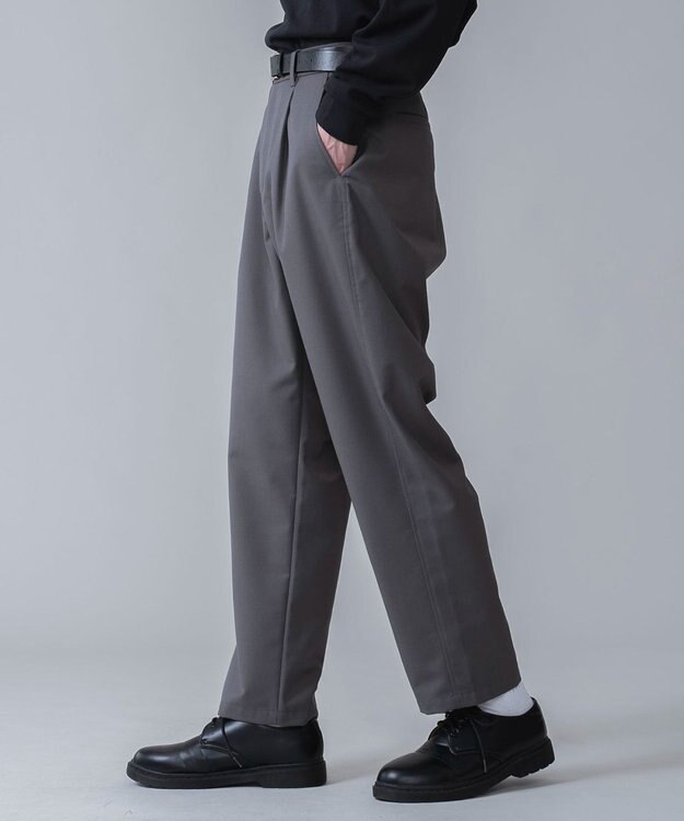 WEGO TRベルト付きスラックス ダークグレー