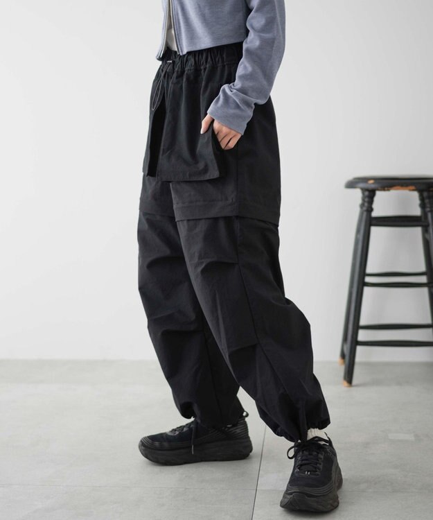 WEGO 2WAYパラシュートパンツ ブラック