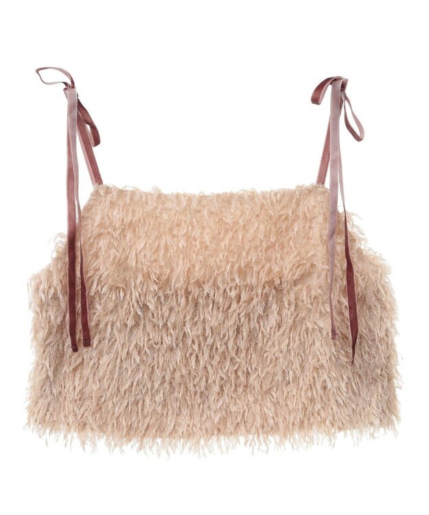 earth music&ecology ベロアリボンフェザービスチェ Beige