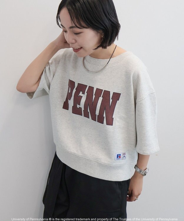 AMERICAN HOLIC 【RUSSELL×PENN】半袖スウェット Gray Mixture
