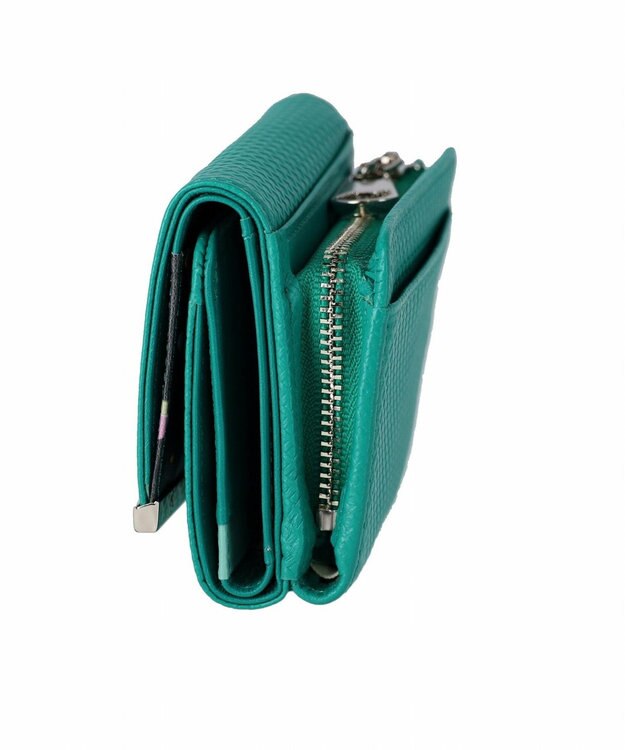 tsumori chisato CARRY クロスエンボス 3つ折りミニ財布 グリーン
