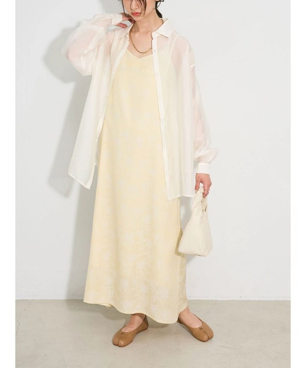 Green Parks ウ゛ィンテージフラワージャガードキャミワンピース Beige