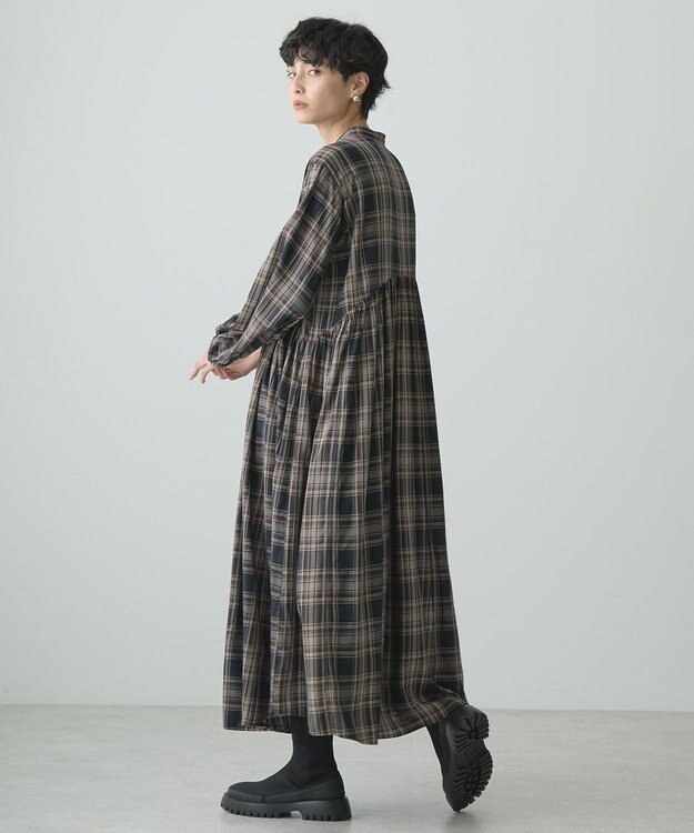 AMERICAN HOLIC エコベロアソートギャザーワンピース Check