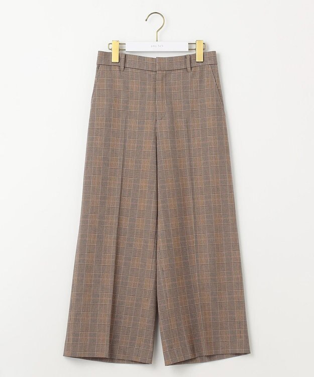 ANY SIS S 【シリーズ累計7万本突破！】サーモ2WAYストレッチ ワイドパンツ ブラウングレンチェック
