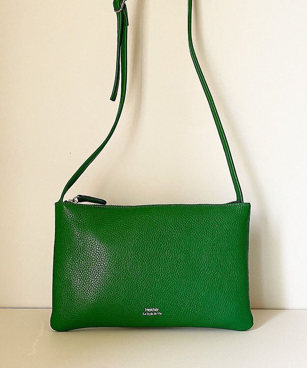 Hekhèr Le Style de Vie 新色追加【日本製】シュリンクレザー スクエアショルダーバッグ グリーン