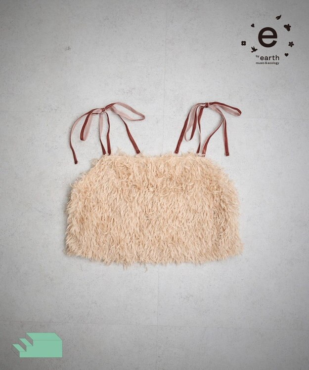 earth music&ecology ベロアリボンフェザービスチェ Beige