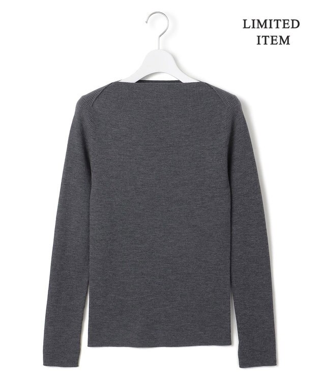 ICB 【WEB限定】 エクストラファインメリノ ボートネックプルオーバー ミディアムグレー系