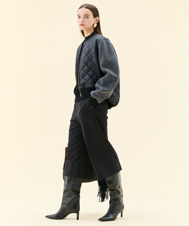 BEIGE， 【GISELe 10月号掲載】DOVER / 異素材ウールキルティングブルゾン Black × Charcoal