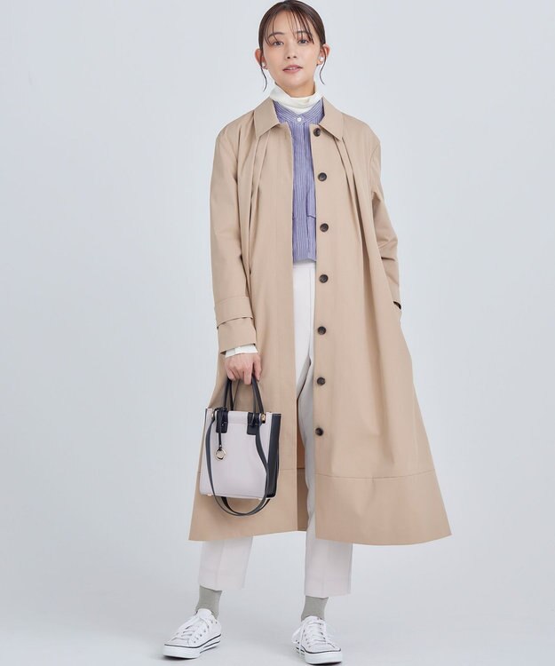 組曲 L 【WEB限定】ライトトレンチ ステンカラーコート ベージュ系