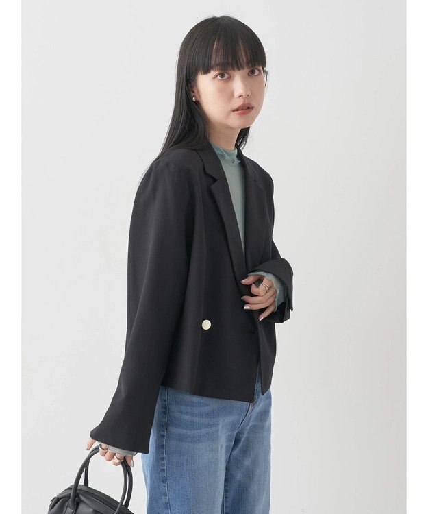 earth music&ecology ショートテーラードジャケット Black