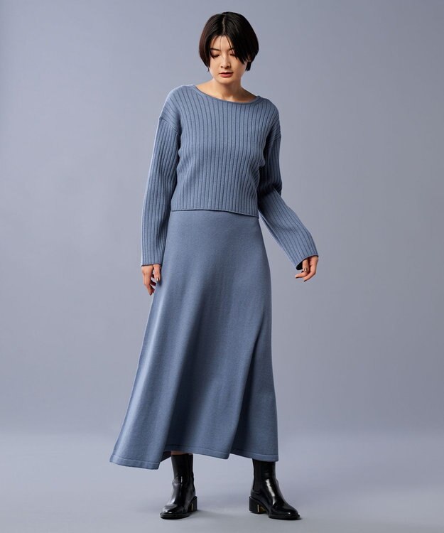 uncrave ウール ナイロン 2WAY ニット（uncrave STANDARD） ブルーグレー