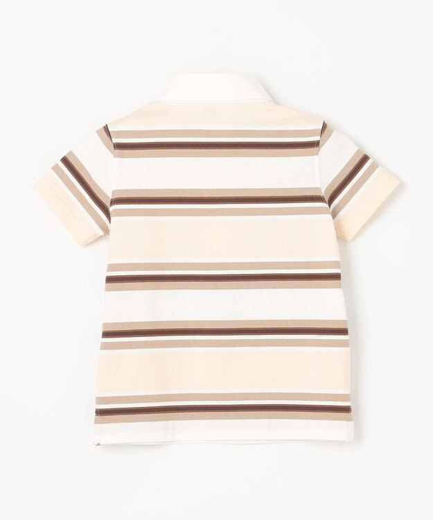 J.PRESS KIDS 【110-130cm】マルチボーダー 半袖ポロシャツ ベージュ系1