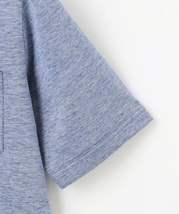 JOSEPH ABBOUD 【リネン素材/清涼感/吸水速乾】リネン天竺 ポロシャツ サックスブルー系