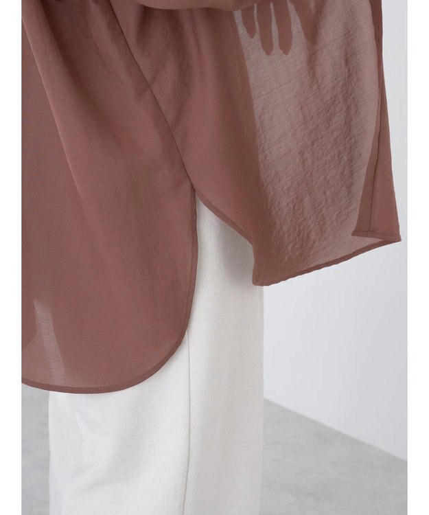 earth music&ecology シアーボーイズライクシャツ Brown