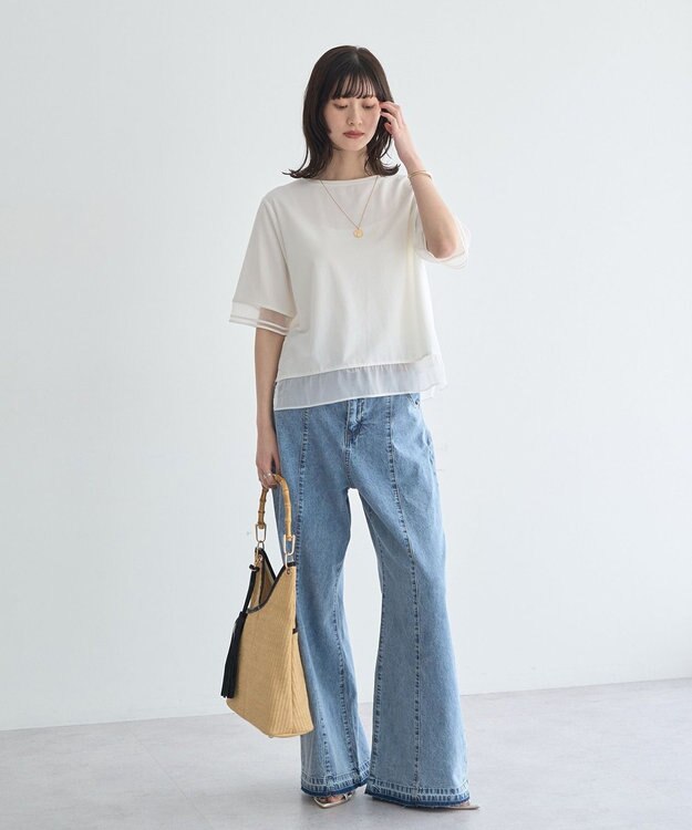 YECCA VECCA シアーMIXプルオーバー Off White