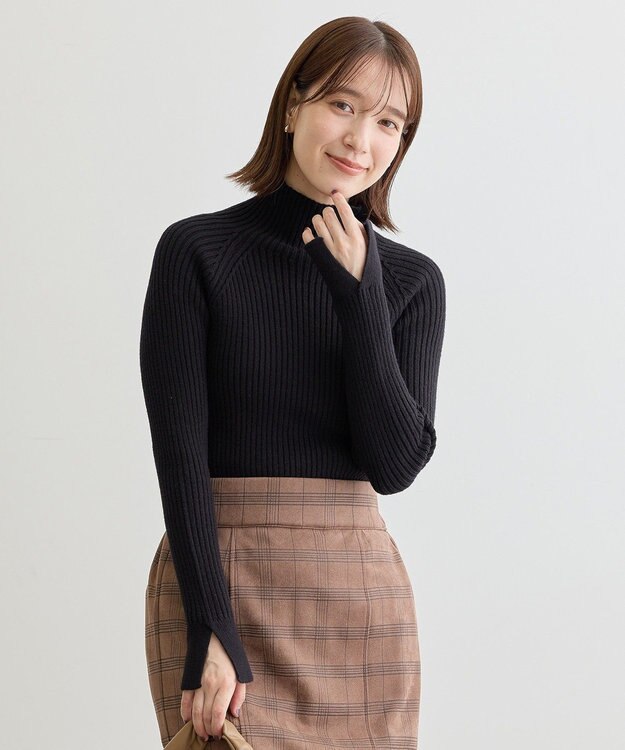 Green Parks ・Ｐｅｔｉｔ　Ｆｌｅｕｒ　ボトルネックリブニット Black