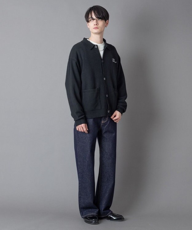 WEGO 【ユニセックス着用ITEM】ワンポイントニットシャツ（LS） スミクロ