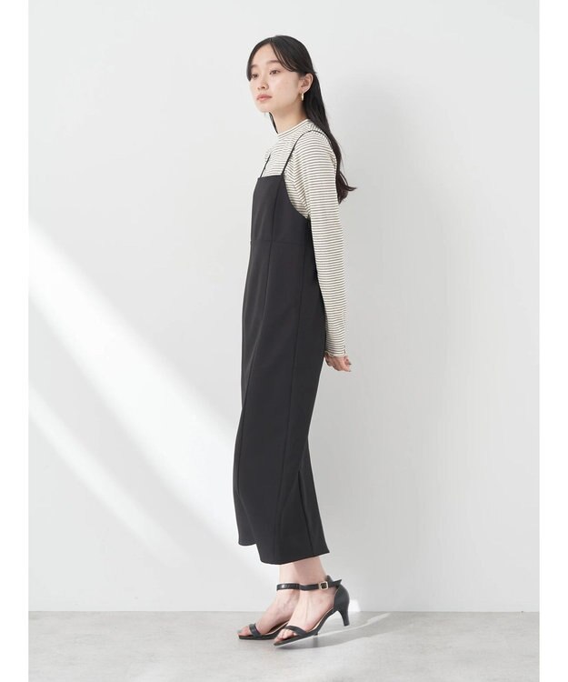 earth music&ecology バックスリットＩラインキャミワンピース Black