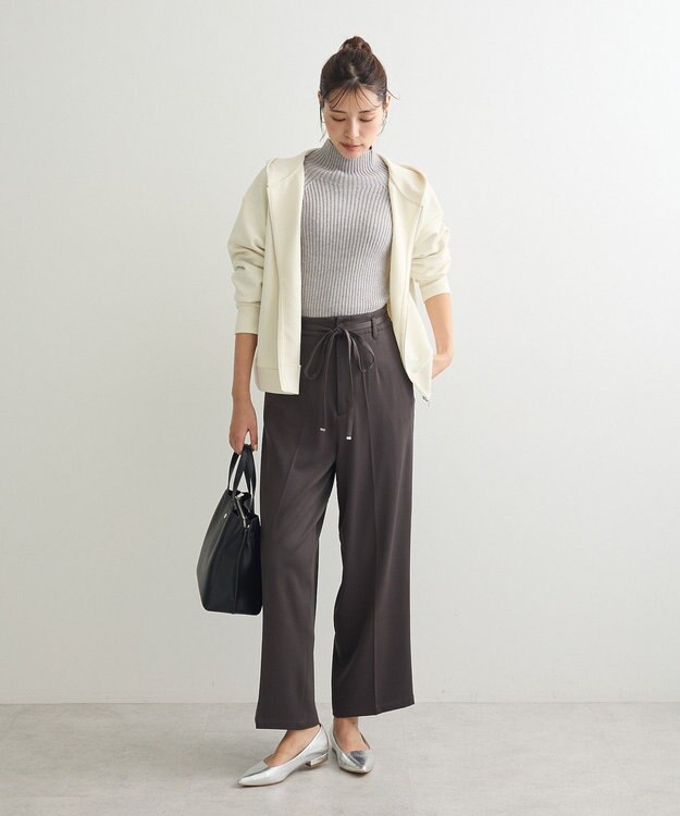 Green Parks ・Ｐｅｔｉｔ　Ｆｌｅｕｒ　ボトルネックリブニット Light Gray