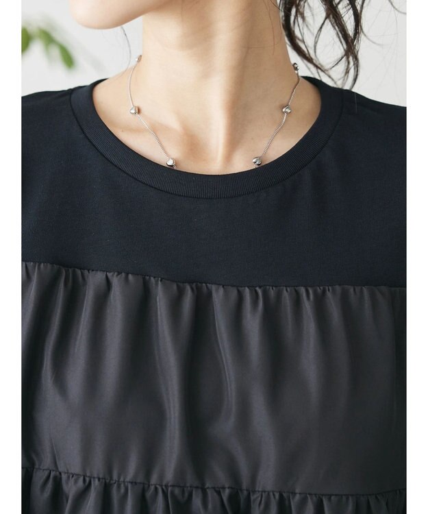 CRAFT STANDARD BOUTIQUE 異素材ティアードカットチュニック Black