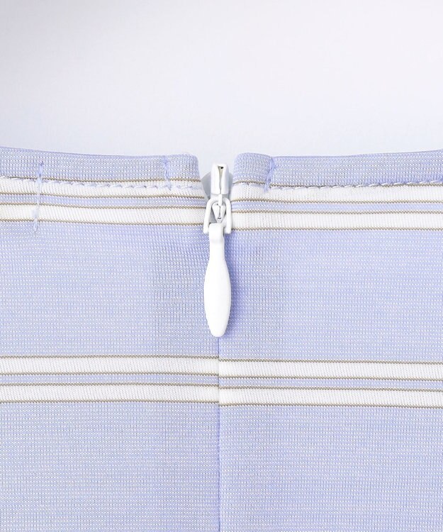 自由区 S 【WEB限定・洗える】ストライプハイゲージジャージー カットソー サックス