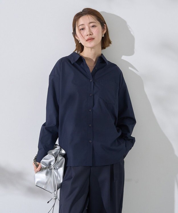 YECCA VECCA イージーケアオーバーシャツ Navy