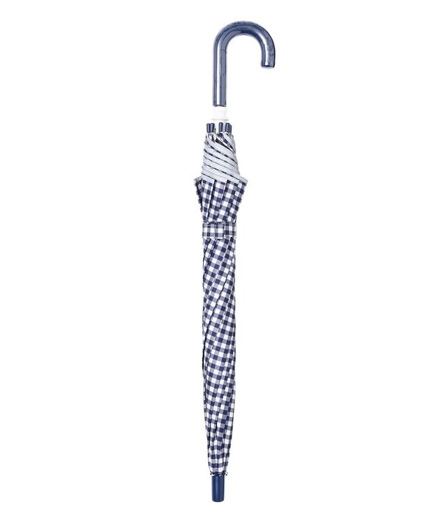 MOONBAT 【キッズ】晴雨兼用日傘 長傘 ギンガムチェック 裾リフレクター 50cm 遮光 遮熱 UV ディープブルー