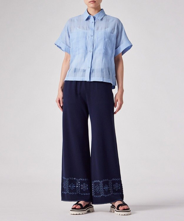 Paul Smith ワッシャーチェック シアー シャツ ライトブルー
