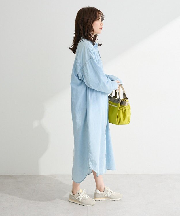 Green Parks シアーデニムシャツワンピース Light Indigo