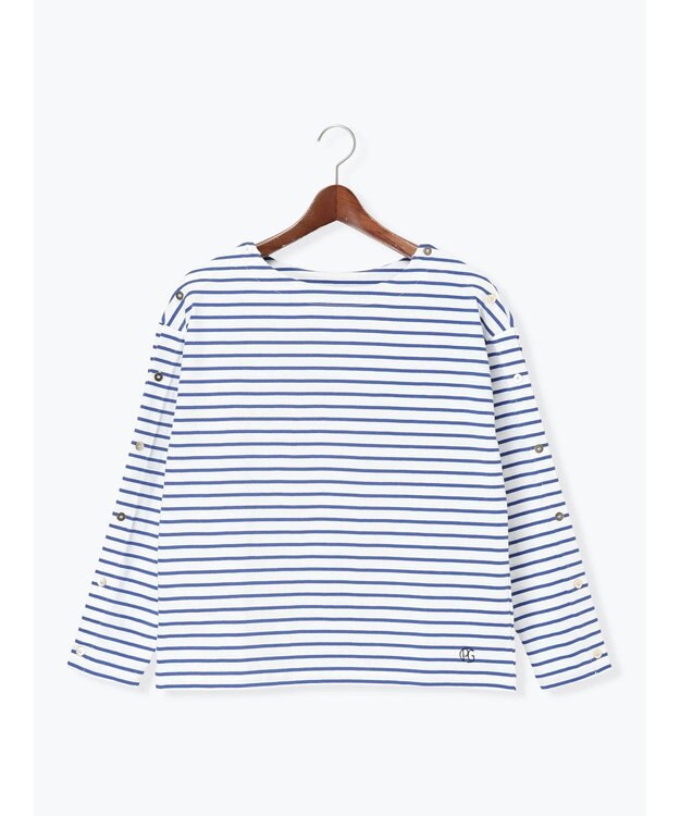 Te chichi ショルダー釦ボーダーカットソー ブルー