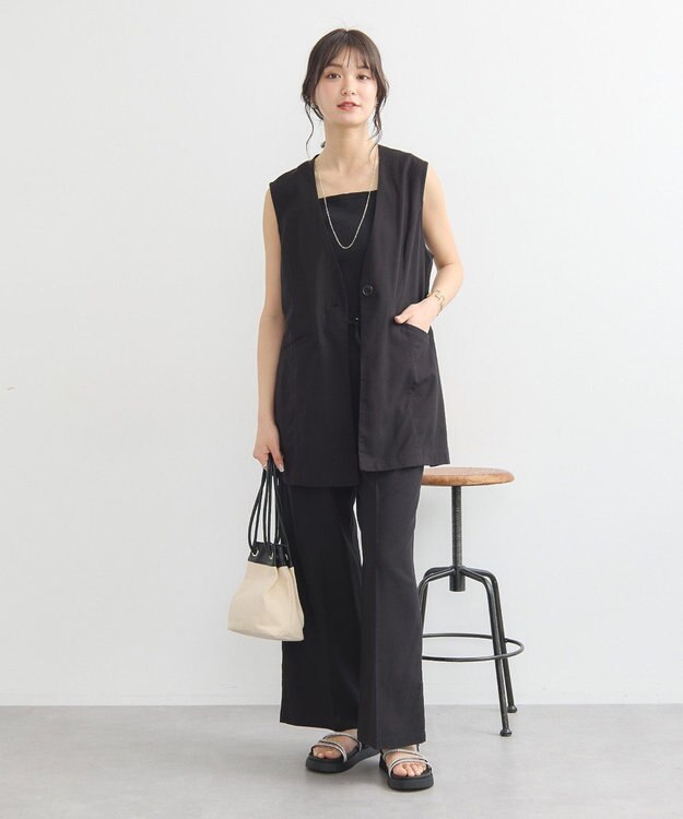 earth music&ecology ワイドストラップキャミソール Black