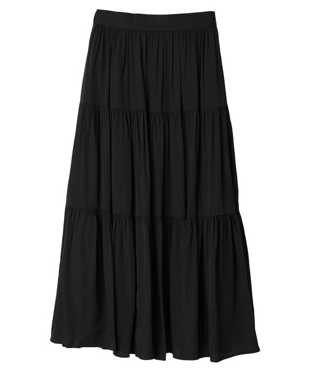 earth music&ecology ティアードスカート Black