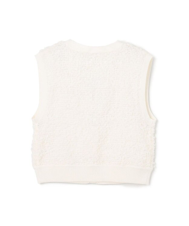 GRACE CONTINENTAL チュールフリルニットベスト ホワイト