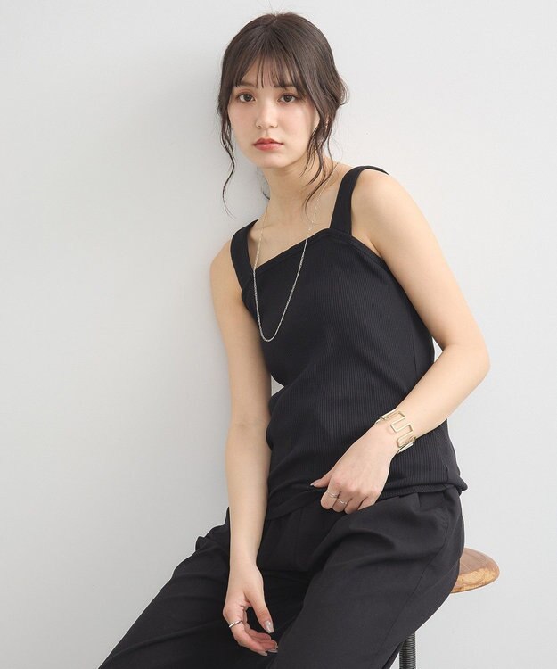 earth music&ecology ワイドストラップキャミソール Black