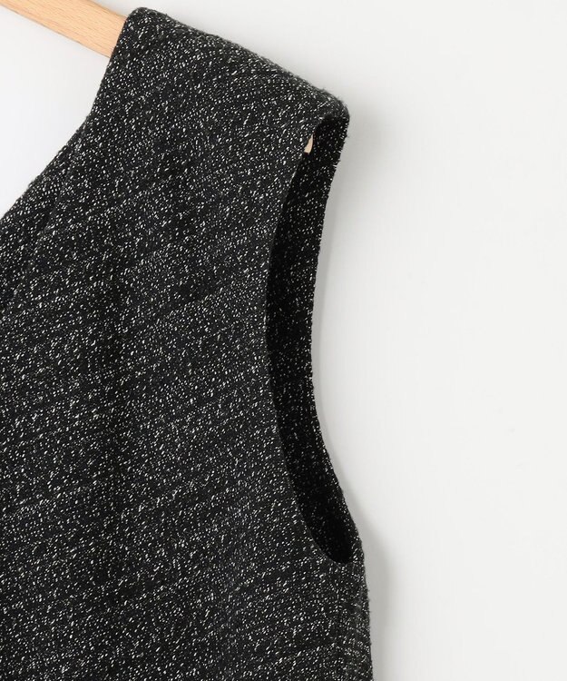 組曲 ファンシーツイード Vネックジャンスカ ブラック系